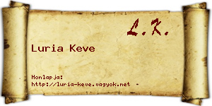 Luria Keve névjegykártya